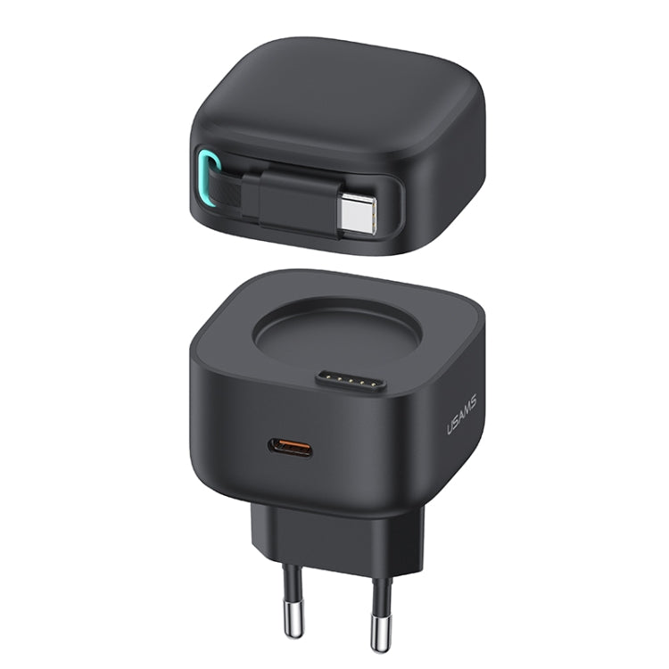 USAMS US-CC202 SMF Series PD35W Dual Type-C Port GaN Fast Charger, EU Plug(Black) - free shipping - PMC Jewellery - Order now!