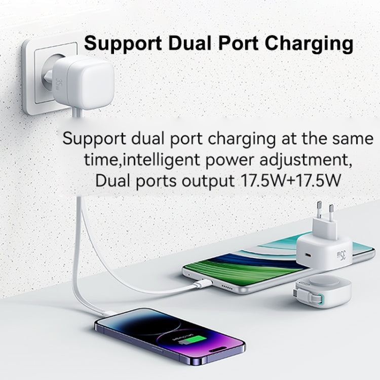 USAMS US-CC202 SMF Series PD35W Dual Type-C Port GaN Fast Charger, EU Plug(Black) - free shipping - PMC Jewellery - Order now!