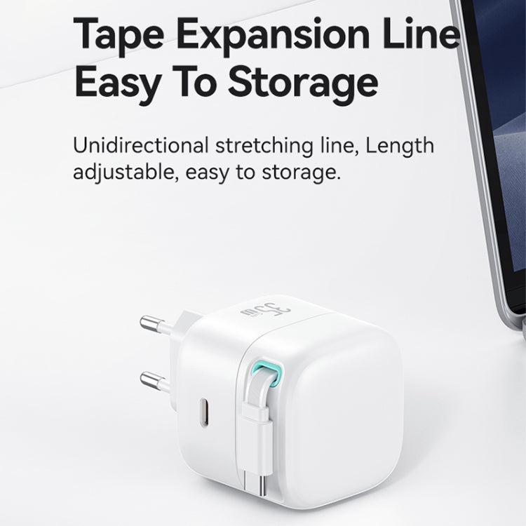 USAMS US-CC202 SMF Series PD35W Dual Type-C Port GaN Fast Charger, EU Plug(White) - free shipping - PMC Jewellery - Order now!