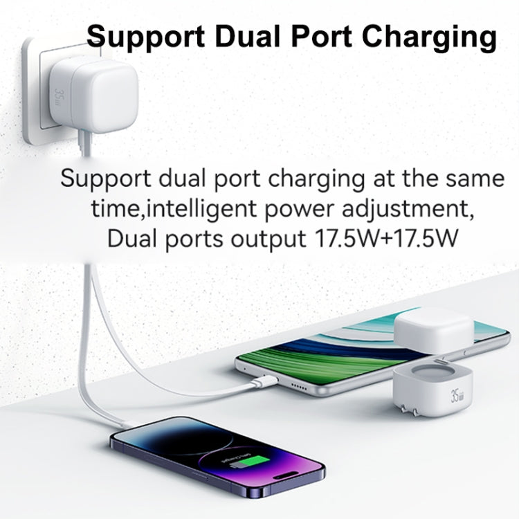 USAMS US-CC203 SMF Series PD35W Dual Type-C Port GaN Fast Charger, US Plug(Black) - free shipping - PMC Jewellery - Order now!
