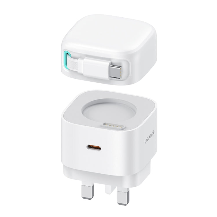 USAMS US-CC204 SMF Series PD35W Dual Type-C Port GaN Fast Charger, UK Plug(White) - free shipping - PMC Jewellery - Order now!
