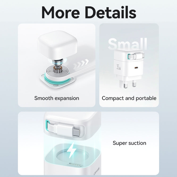 USAMS US-CC204 SMF Series PD35W Dual Type-C Port GaN Fast Charger, UK Plug(White) - free shipping - PMC Jewellery - Order now!