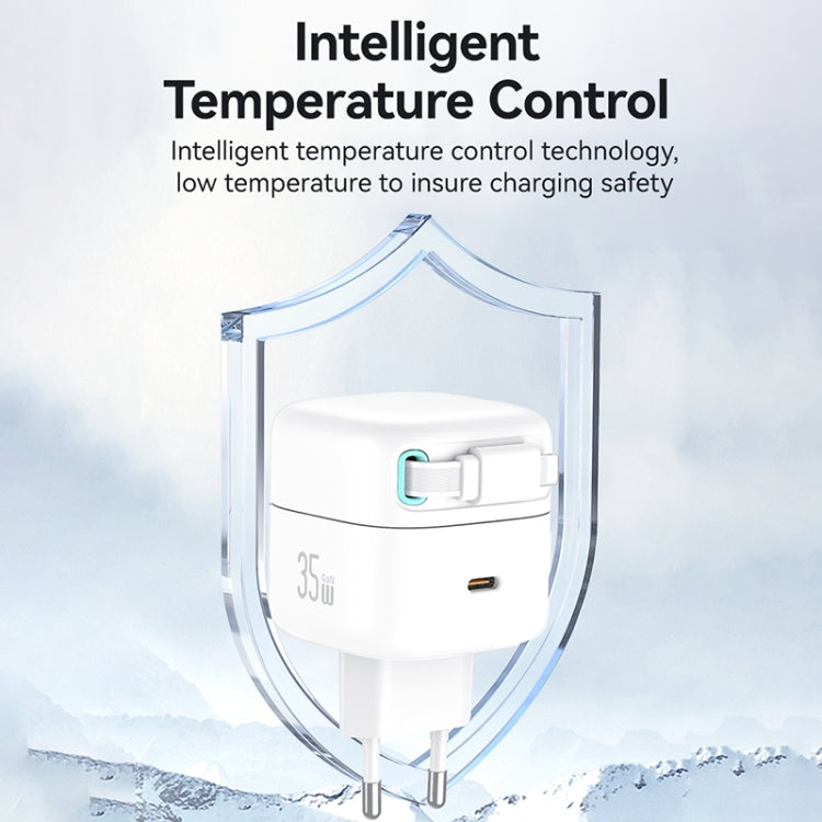 USAMS US-CC209 SMF Series PD35W 8 Pin + Type-C Dual Port GaN Fast Charger, EU Plug(Black) - free shipping - PMC Jewellery - Order now!