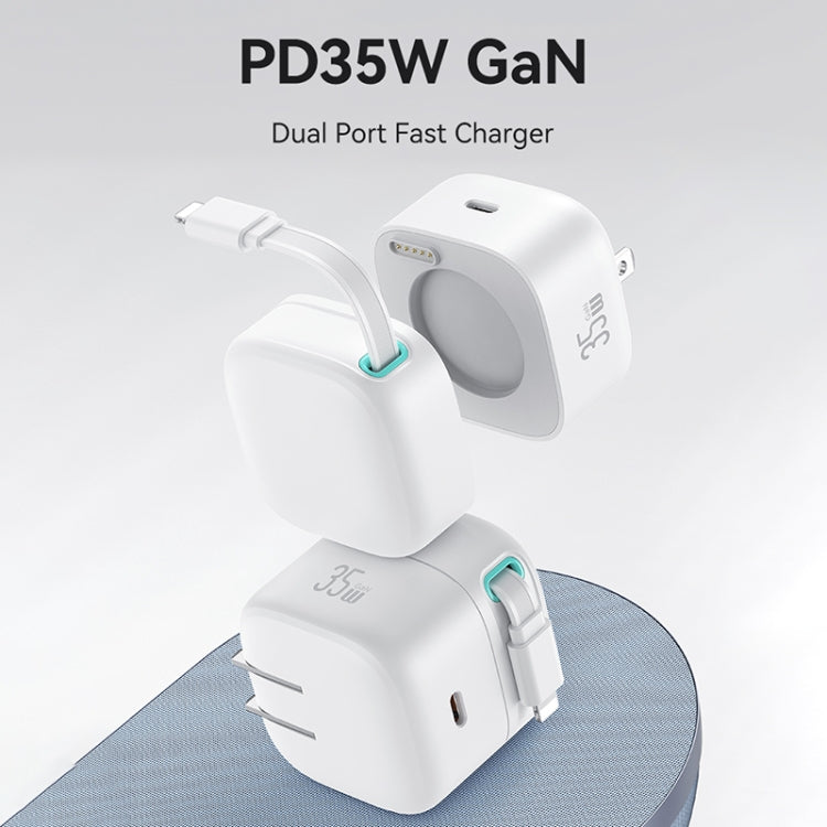 USAMS US-CC210 SMF Series PD35W 8 Pin + Type-C Dual Port GaN Fast Charger, US Plug(Black) - free shipping - PMC Jewellery - Order now!