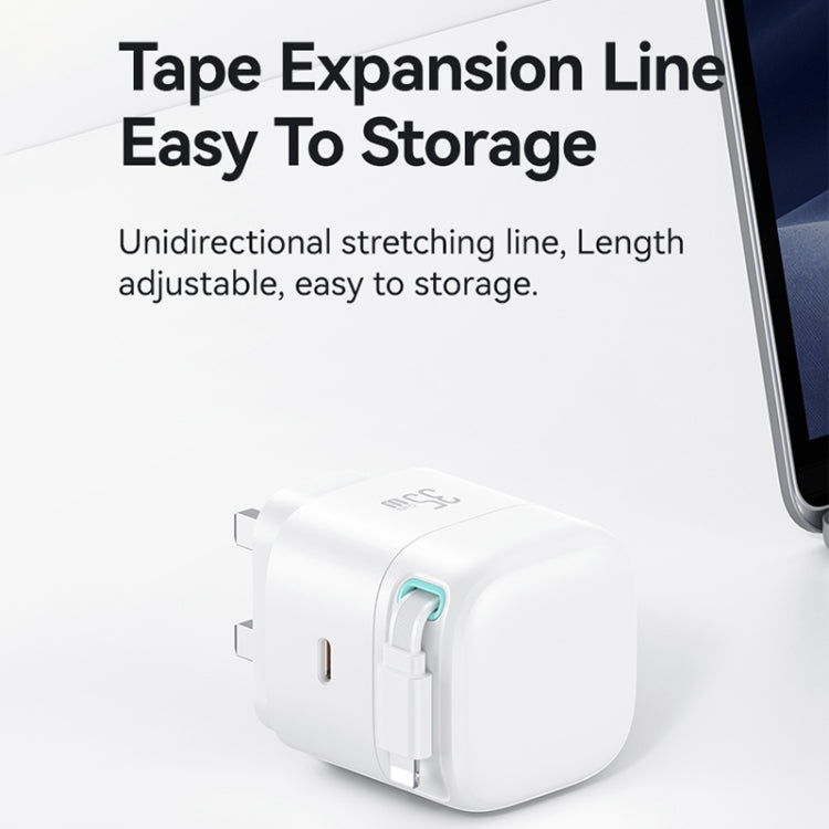 USAMS US-CC211 SMF Series PD35W 8 Pin + Type-C Dual Port GaN Fast Charger, UK Plug(Black) - free shipping - PMC Jewellery - Order now!