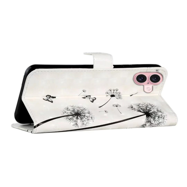 For iPhone 16 Plus Oil Embossed 3D Drawing Leather Phone Case(Couple Dandelion) - free shipping - PMC TechLife - Order now!