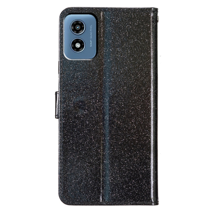For Motorola Moto G Play 2024 Glitter Powder Flip Leather Phone Case(Black) - Motorola Cases by PMC Jewellery | Online Shopping South Africa | PMC Jewellery | Buy Now Pay Later Mobicred
