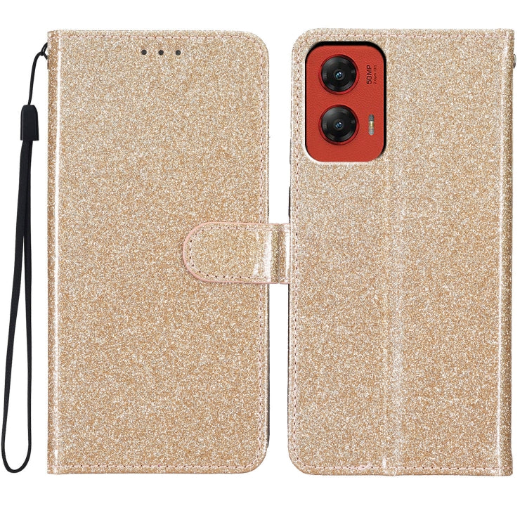 For Motorola Moto G Stylus 5G 2024 Glitter Powder Flip Leather Phone Case(Gold) - Motorola Cases by PMC Jewellery | Online Shopping South Africa | PMC Jewellery | Buy Now Pay Later Mobicred