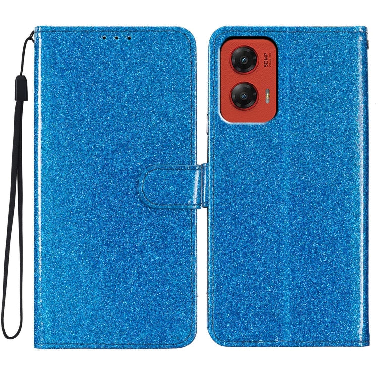 For Motorola Moto G Stylus 5G 2024 Glitter Powder Flip Leather Phone Case(Blue) - Motorola Cases by PMC Jewellery | Online Shopping South Africa | PMC Jewellery | Buy Now Pay Later Mobicred