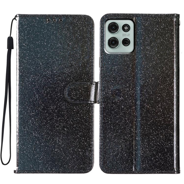 For Motorola Moto G56 5G Glitter Powder Flip Leather Phone Case(Black) - free shipping - PMC TechLife - Order now!