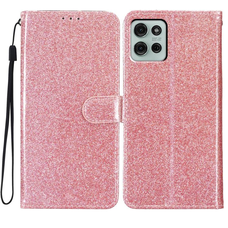 For Motorola Moto G56 5G Glitter Powder Flip Leather Phone Case(Rose Gold) - free shipping - PMC TechLife - Order now!