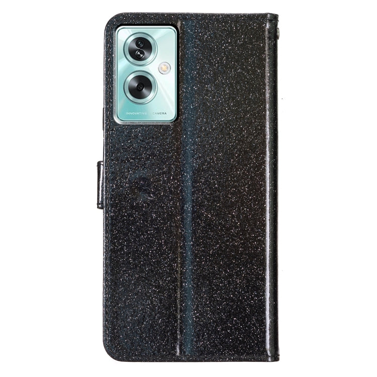 For OPPO A79 5G / A2 5G Glitter Powder Flip Leather Phone Case(Black) - OPPO Cases by PMC TechLife | Online Shopping South Africa | PMC TechLife | Buy Now Pay Later Mobicred