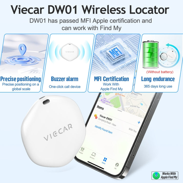 VIECAR DW01 Car Key Anti-lost Detection Wireless Location Tracker - Car Tracker by PMC TechLife | Online Shopping South Africa | PMC TechLife | Buy Now Pay Later Mobicred