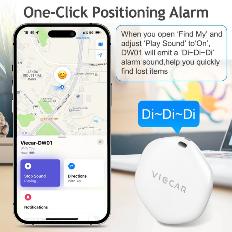 VIECAR DW01 Car Key Anti-lost Detection Wireless Location Tracker - Car Tracker by PMC TechLife | Online Shopping South Africa | PMC TechLife | Buy Now Pay Later Mobicred