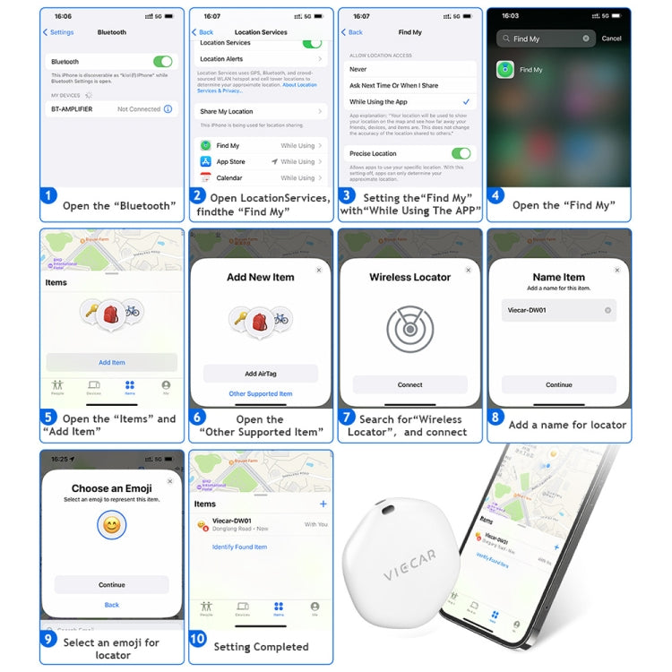 VIECAR DW01 Car Key Anti-lost Detection Wireless Location Tracker - Car Tracker by PMC TechLife | Online Shopping South Africa | PMC TechLife | Buy Now Pay Later Mobicred