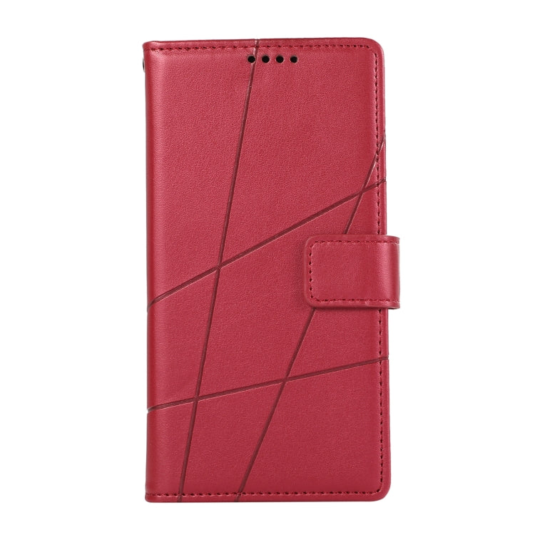 For Xiaomi Poco X4 Pro 5G PU Genuine Leather Texture Embossed Line Phone Case(Red) - Xiaomi Cases by PMC TechLife | Online Shopping South Africa | PMC TechLife | Buy Now Pay Later Mobicred