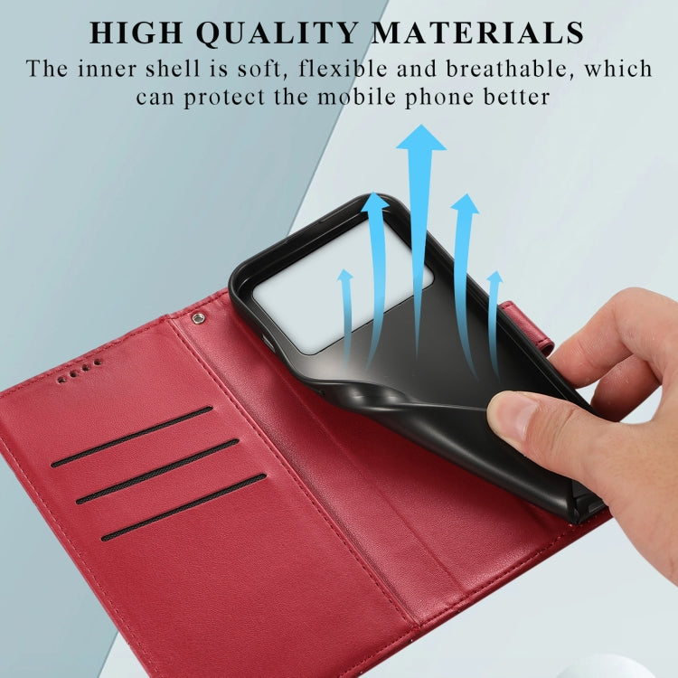 For Xiaomi Poco X4 Pro 5G PU Genuine Leather Texture Embossed Line Phone Case(Red) - Xiaomi Cases by PMC TechLife | Online Shopping South Africa | PMC TechLife | Buy Now Pay Later Mobicred