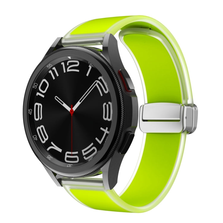 For Samsung Galaxy Watch6 / 5 / 4 Translucent Magnetic Silver Buckle Silicone Watch Band(Green) - Watch Bands by PMc TechLife | Online Shopping South Africa | PMc TechLife | Buy Now Pay Later Mobicred