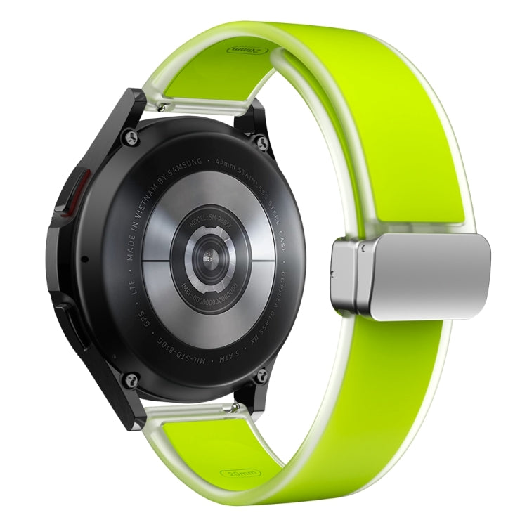 For Samsung Galaxy Watch6 / 5 / 4 Translucent Magnetic Silver Buckle Silicone Watch Band(Green) - Watch Bands by PMc TechLife | Online Shopping South Africa | PMc TechLife | Buy Now Pay Later Mobicred