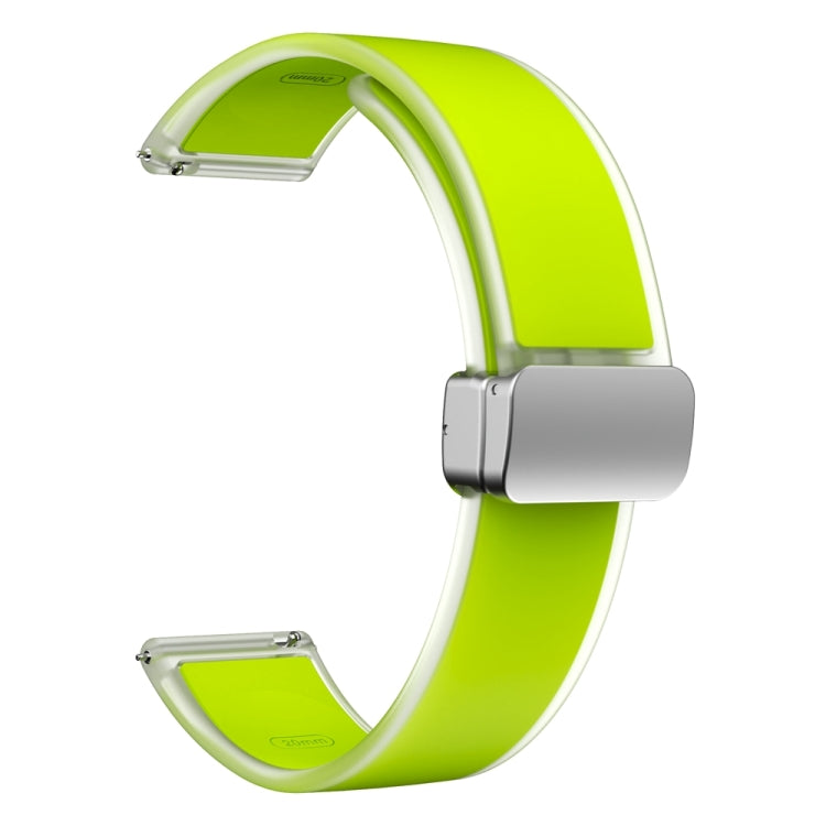 For Samsung Galaxy Watch6 / 5 / 4 Translucent Magnetic Silver Buckle Silicone Watch Band(Green) - Watch Bands by PMc TechLife | Online Shopping South Africa | PMc TechLife | Buy Now Pay Later Mobicred