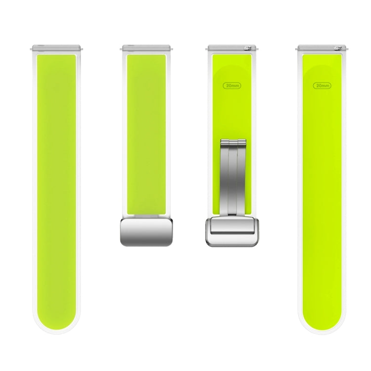 For Samsung Galaxy Watch6 / 5 / 4 Translucent Magnetic Silver Buckle Silicone Watch Band(Green) - Watch Bands by PMc TechLife | Online Shopping South Africa | PMc TechLife | Buy Now Pay Later Mobicred