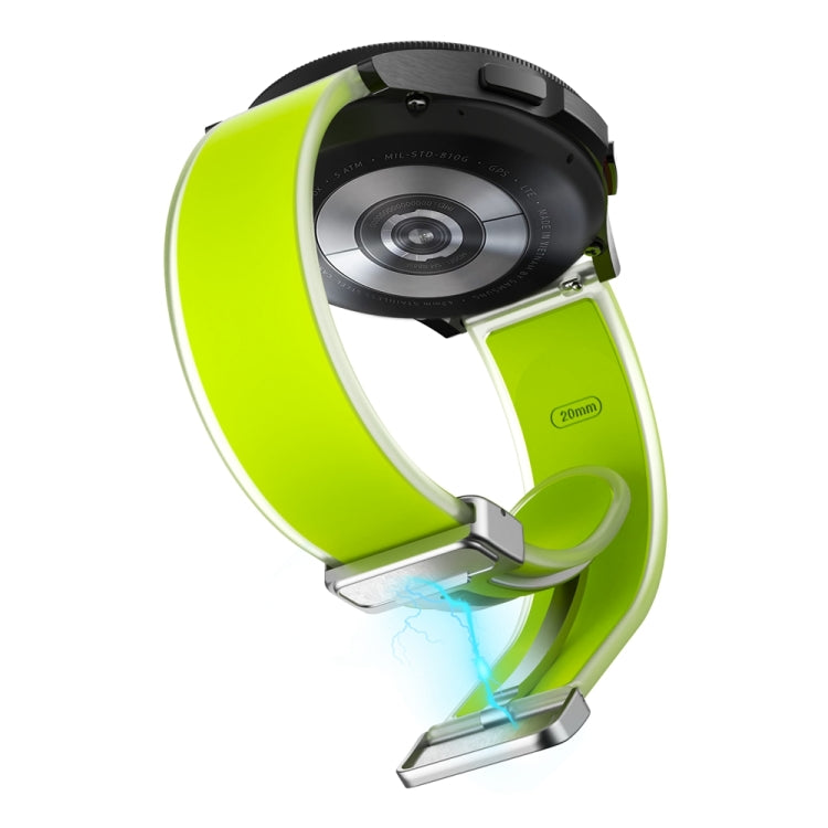 For Samsung Galaxy Watch6 / 5 / 4 Translucent Magnetic Silver Buckle Silicone Watch Band(Green) - Watch Bands by PMc TechLife | Online Shopping South Africa | PMc TechLife | Buy Now Pay Later Mobicred