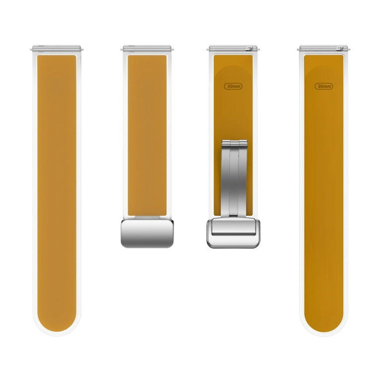 For Samsung Galaxy Watch6 / 5 / 4 Translucent Magnetic Silver Buckle Silicone Watch Band(Dark Yellow) - free shipping - PMc TechLife - Order now!