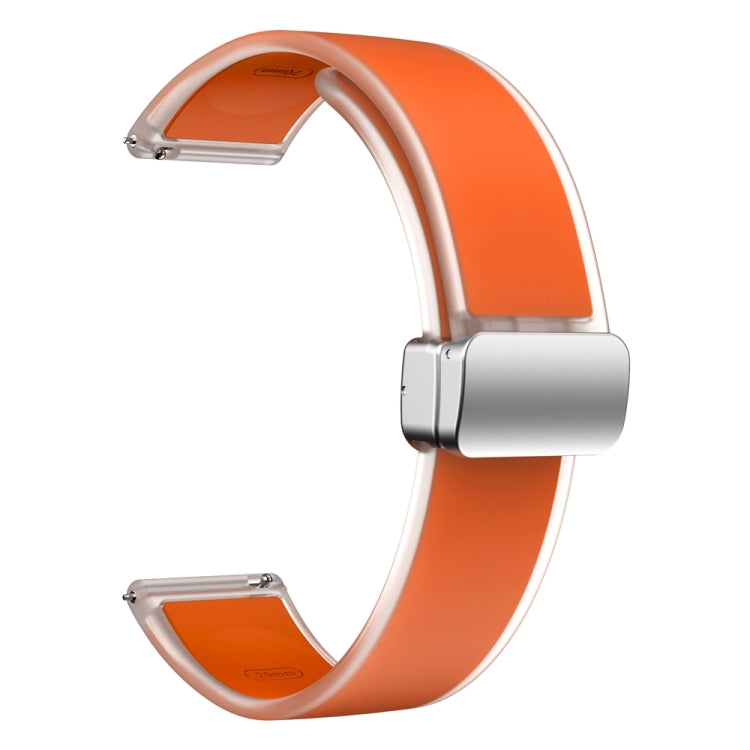 For Samsung Galaxy Watch6 / 5 / 4 Translucent Magnetic Silver Buckle Silicone Watch Band(Orange) - free shipping - PMc TechLife - Order now!