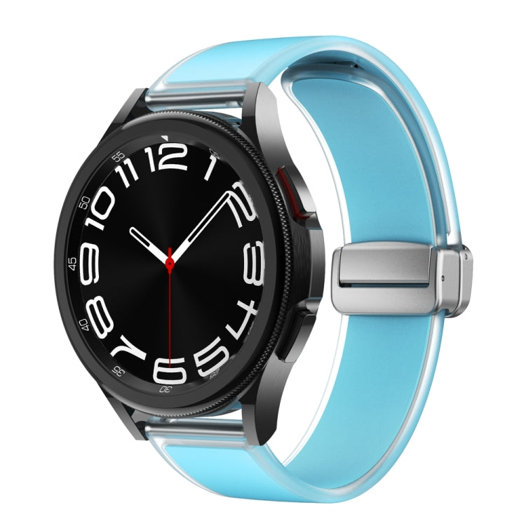 For Samsung Galaxy Watch6 / 5 / 4 Translucent Magnetic Silver Buckle Silicone Watch Band(Tiffany Blue) - free shipping - PMc TechLife - Order now!