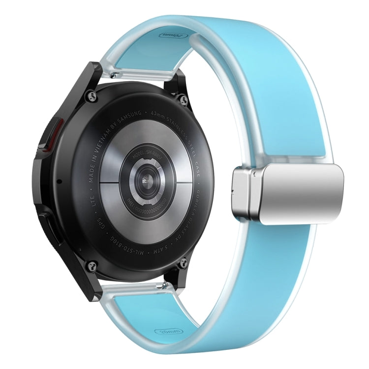 For Samsung Galaxy Watch6 / 5 / 4 Translucent Magnetic Silver Buckle Silicone Watch Band(Tiffany Blue) - free shipping - PMc TechLife - Order now!