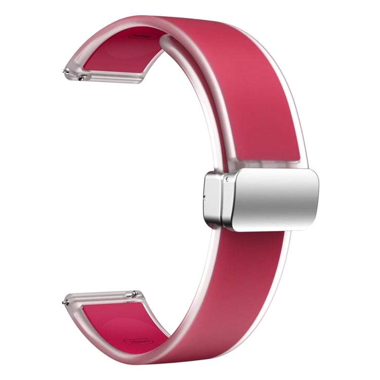 For Samsung Galaxy Watch6 / 5 / 4 Translucent Magnetic Silver Buckle Silicone Watch Band(Magenta) - free shipping - PMc TechLife - Order now!