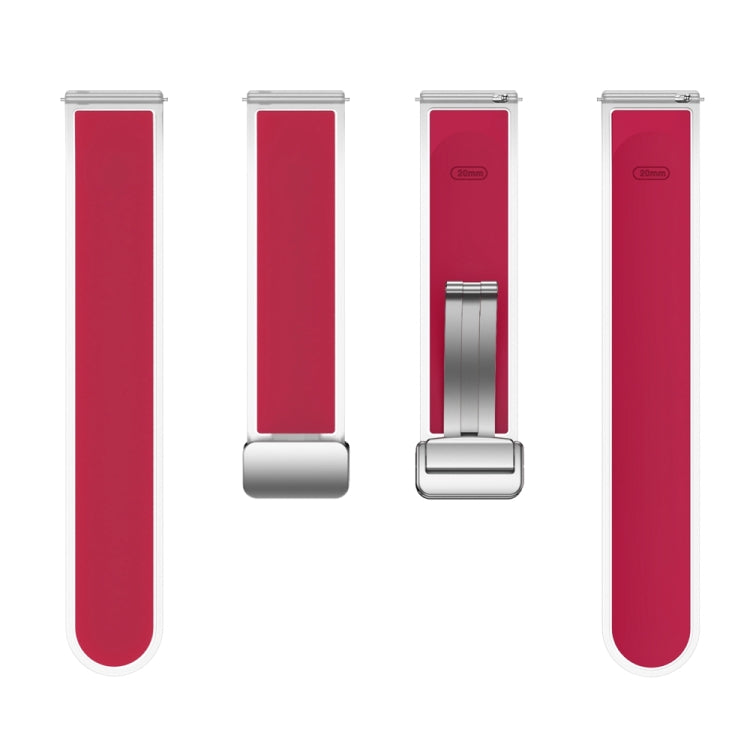 For Samsung Galaxy Watch6 / 5 / 4 Translucent Magnetic Silver Buckle Silicone Watch Band(Magenta) - free shipping - PMc TechLife - Order now!