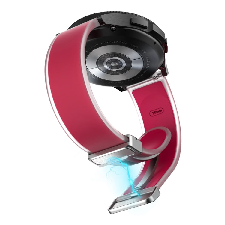 For Samsung Galaxy Watch6 / 5 / 4 Translucent Magnetic Silver Buckle Silicone Watch Band(Magenta) - free shipping - PMc TechLife - Order now!