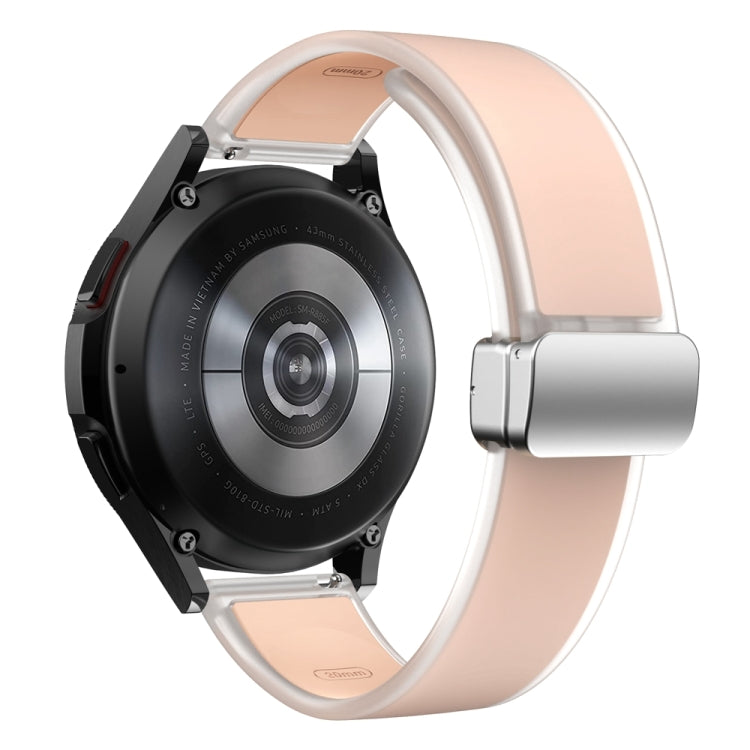 For Samsung Galaxy Watch6 / 5 / 4 Translucent Magnetic Silver Buckle Silicone Watch Band(Pink) - free shipping - PMc TechLife - Order now!