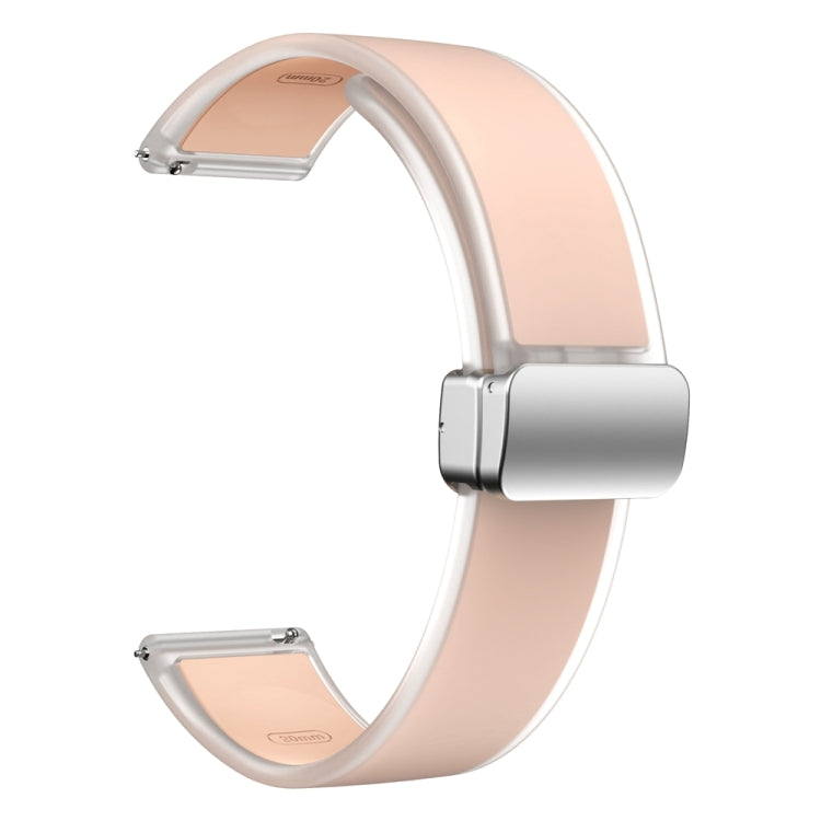 For Samsung Galaxy Watch6 / 5 / 4 Translucent Magnetic Silver Buckle Silicone Watch Band(Pink) - free shipping - PMc TechLife - Order now!