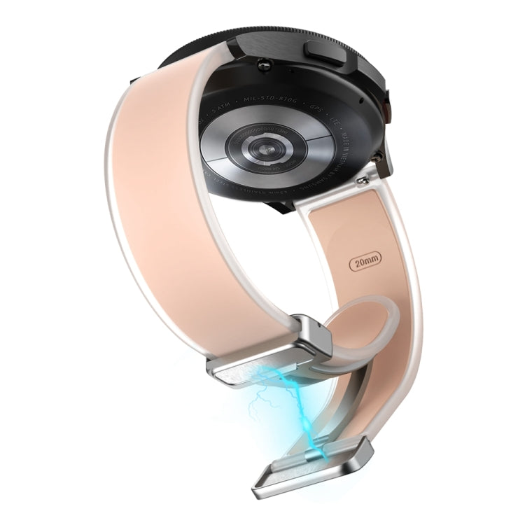 For Samsung Galaxy Watch6 / 5 / 4 Translucent Magnetic Silver Buckle Silicone Watch Band(Pink) - free shipping - PMc TechLife - Order now!