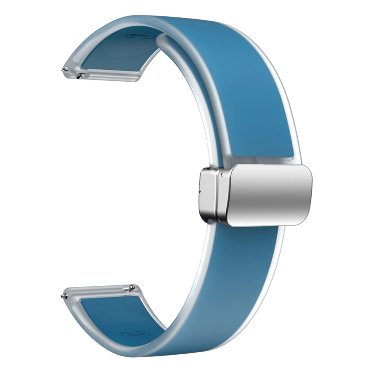 For Samsung Galaxy Watch6 / 5 / 4 Translucent Magnetic Silver Buckle Silicone Watch Band(Blue) - free shipping - PMc TechLife - Order now!