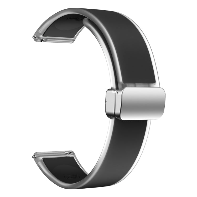 For Samsung Galaxy Watch6 / 5 / 4 Translucent Magnetic Silver Buckle Silicone Watch Band(Black) - free shipping - PMc TechLife - Order now!
