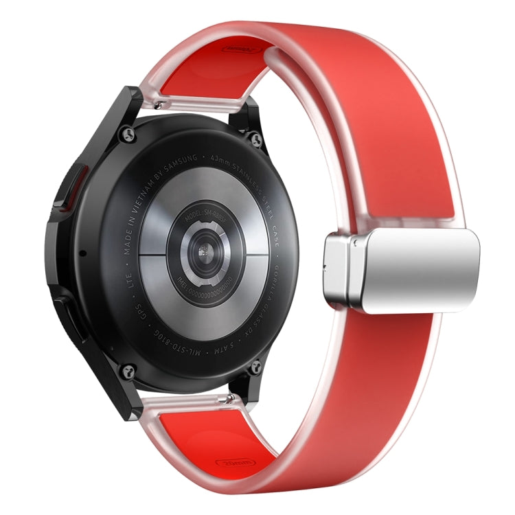 For Samsung Galaxy Watch6 / 5 / 4 Translucent Magnetic Silver Buckle Silicone Watch Band(Red) - free shipping - PMc TechLife - Order now!