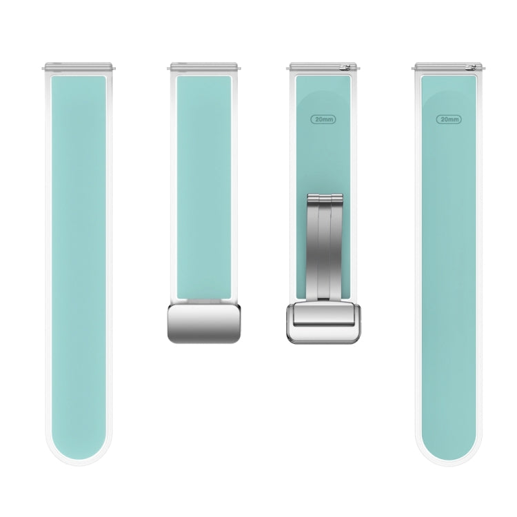 For Samsung Galaxy Watch6 / 5 / 4 Translucent Magnetic Silver Buckle Silicone Watch Band(Light Green) - free shipping - PMc TechLife - Order now!