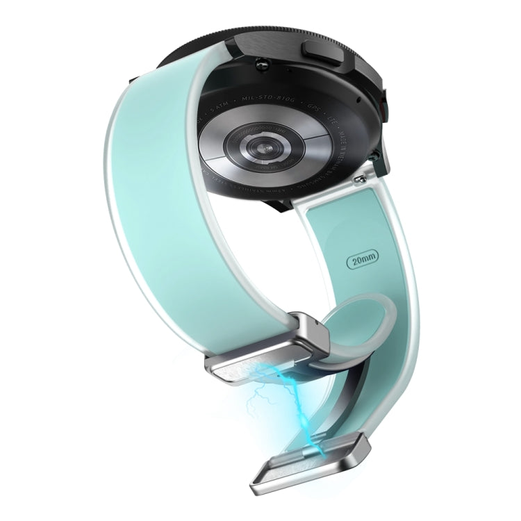 For Samsung Galaxy Watch6 / 5 / 4 Translucent Magnetic Silver Buckle Silicone Watch Band(Light Green) - free shipping - PMc TechLife - Order now!