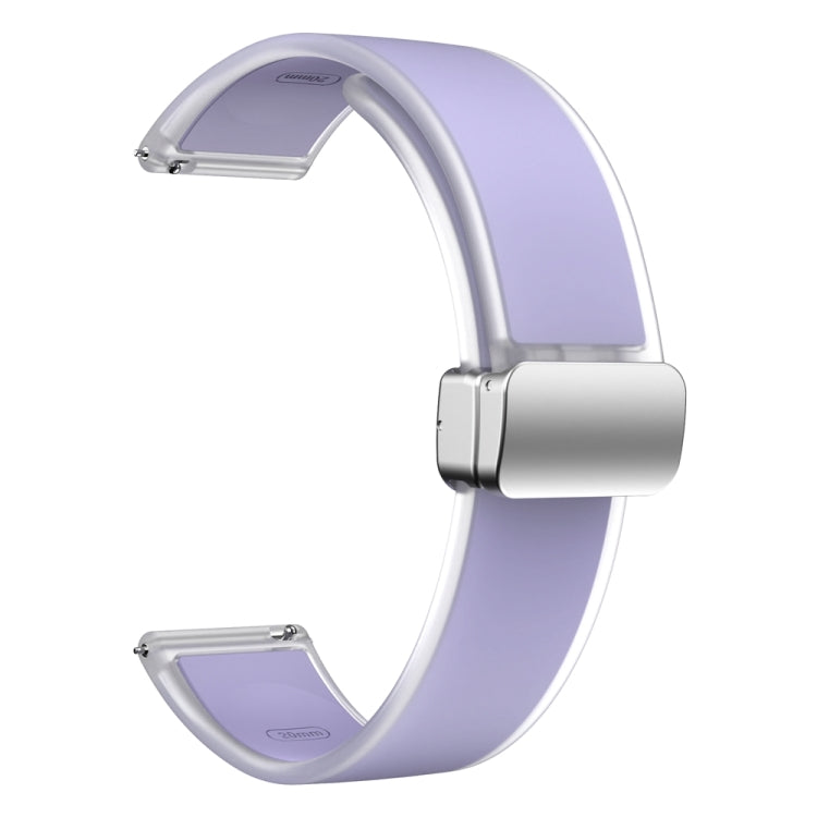 For Samsung Galaxy Watch6 / 5 / 4 Translucent Magnetic Silver Buckle Silicone Watch Band(Purple) - free shipping - PMc TechLife - Order now!