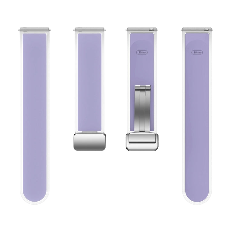 For Samsung Galaxy Watch6 / 5 / 4 Translucent Magnetic Silver Buckle Silicone Watch Band(Purple) - free shipping - PMc TechLife - Order now!