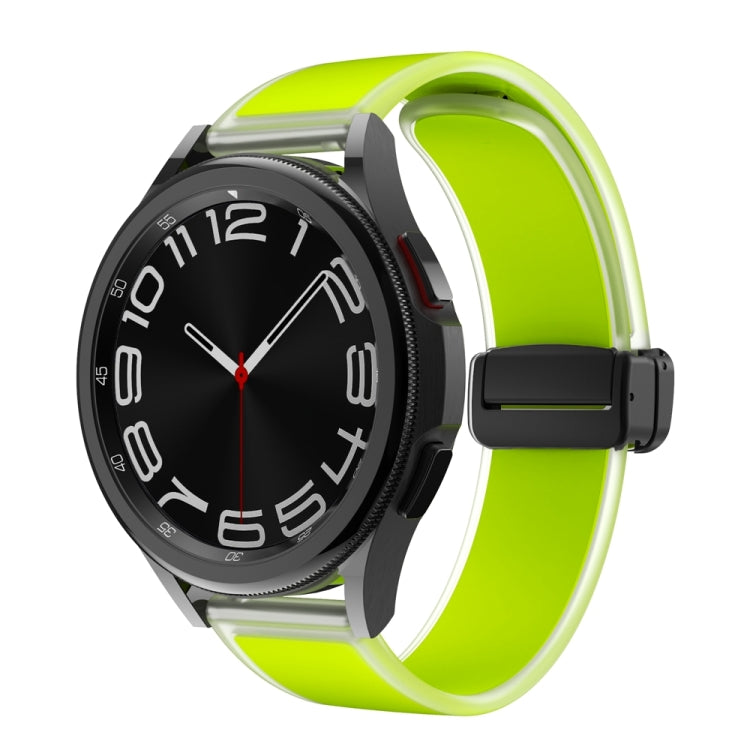 For Samsung Galaxy Watch6 / 5 / 4 Translucent Magnetic Black Buckle Silicone Watch Band(Green) - Watch Bands by PMc TechLife | Online Shopping South Africa | PMc TechLife | Buy Now Pay Later Mobicred
