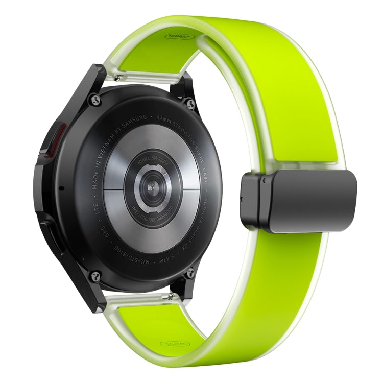 For Samsung Galaxy Watch6 / 5 / 4 Translucent Magnetic Black Buckle Silicone Watch Band(Green) - Watch Bands by PMc TechLife | Online Shopping South Africa | PMc TechLife | Buy Now Pay Later Mobicred