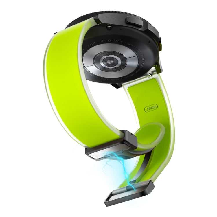 For Samsung Galaxy Watch6 / 5 / 4 Translucent Magnetic Black Buckle Silicone Watch Band(Green) - Watch Bands by PMc TechLife | Online Shopping South Africa | PMc TechLife | Buy Now Pay Later Mobicred