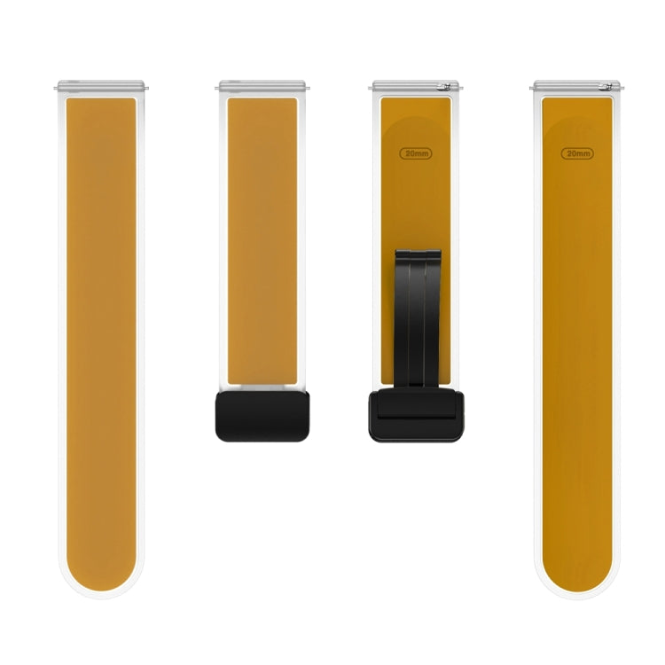 For Samsung Galaxy Watch6 / 5 / 4 Translucent Magnetic Black Buckle Silicone Watch Band(Dark Yellow) - free shipping - PMc TechLife - Order now!