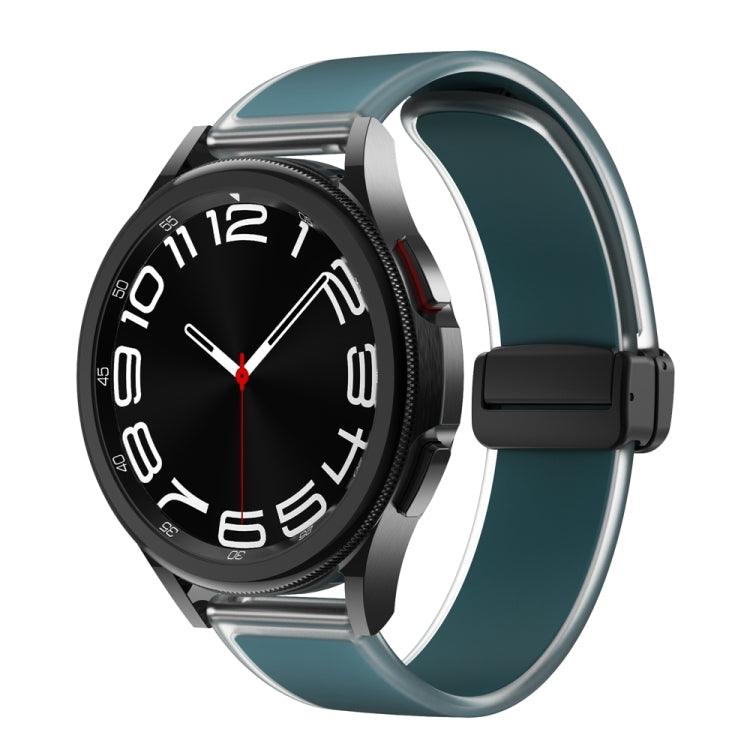 For Samsung Galaxy Watch6 / 5 / 4 Translucent Magnetic Black Buckle Silicone Watch Band(Dark Green) - free shipping - PMc TechLife - Order now!