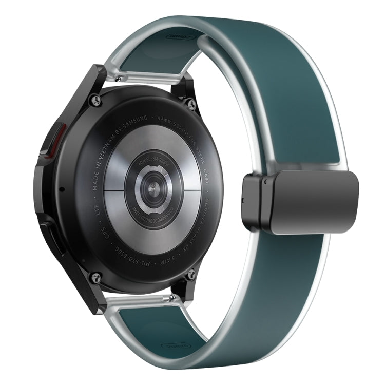 For Samsung Galaxy Watch6 / 5 / 4 Translucent Magnetic Black Buckle Silicone Watch Band(Dark Green) - free shipping - PMc TechLife - Order now!