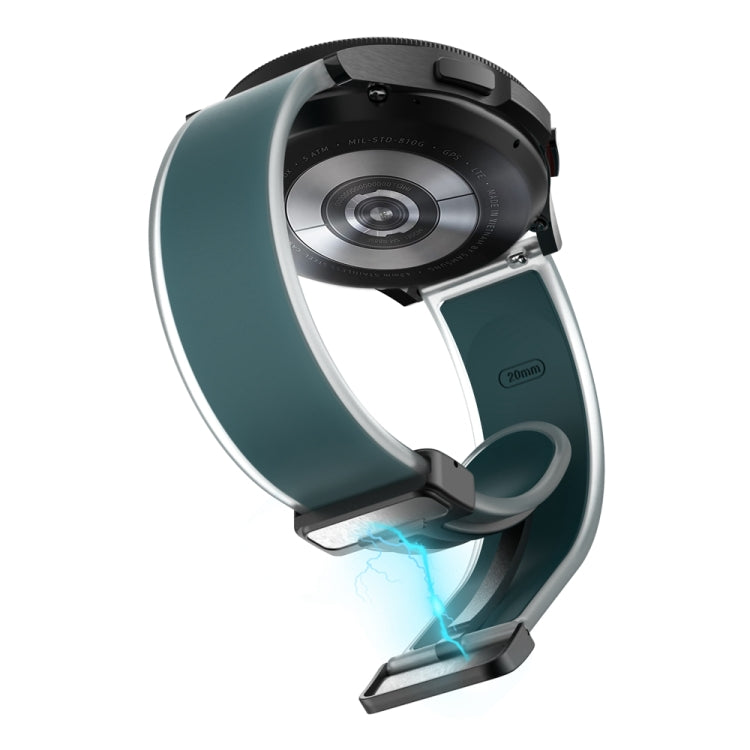 For Samsung Galaxy Watch6 / 5 / 4 Translucent Magnetic Black Buckle Silicone Watch Band(Dark Green) - free shipping - PMc TechLife - Order now!